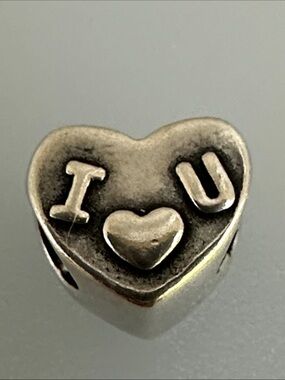 Pandora Silver Heart 'I ♥ U' Charm Italy